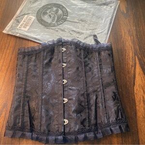 Dark In Love Women Black Gothic Under Bust Shaper Corset Tie Strap